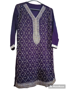 Purple Fancy Kurta with Plazo | Women Formals | Small to Medium | Preloved