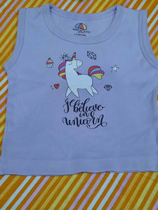 Set of 3 unicorn sandos Shirts | Girls Tops & Shirts | For 3 to 6-month Girls | Preloved