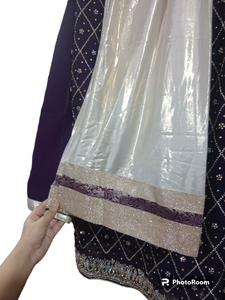 Purple Fancy Kurta with Plazo | Women Formals | Small to Medium | Preloved