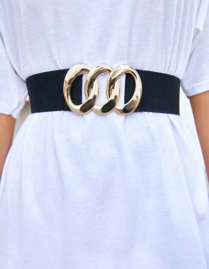 SHEIN | Geometric Metal Buckle Wide Belt | Women Accessories | Brand New