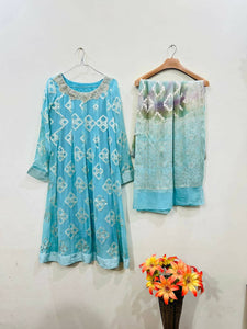 Blue Frock Suit | Women Locally Made Formals | Medium | Preloved