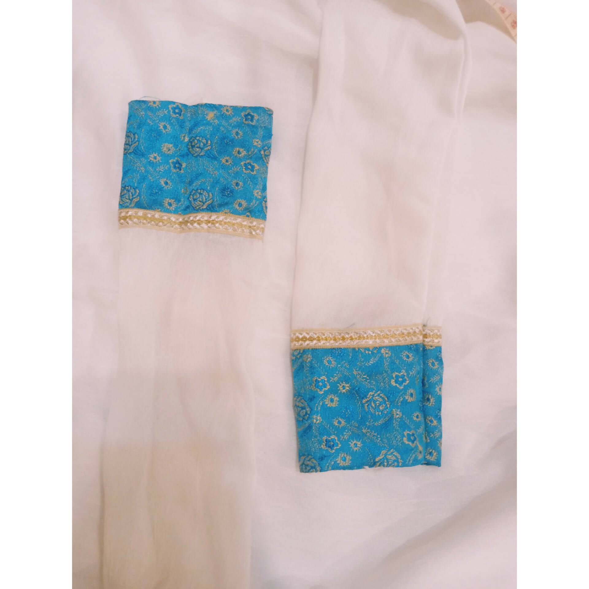 White Chiffon Banarsi 3 Pc Suit | Women Locally Made Formals | Small | Worn Once