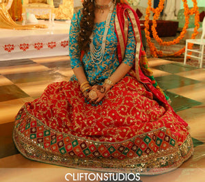 Bridal Mehandi Heavy Embroided Suit | Women Bridals | Small | Worn Once