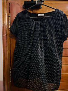 Black Polka dotted top | Women Tops & Shirts | Preloved