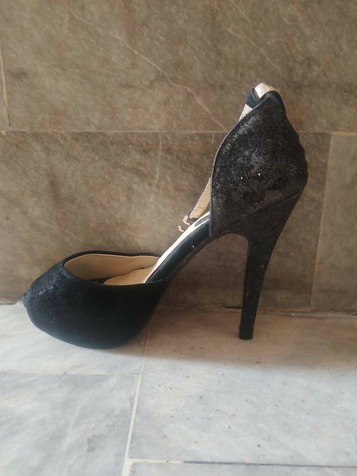 Black Stone | Black Leather Heels | Women Shoes | Worn Once