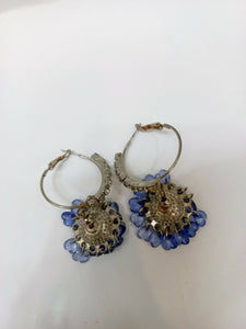 Blue Long Loops Earrings | Women Jewellery | Large | Preloved