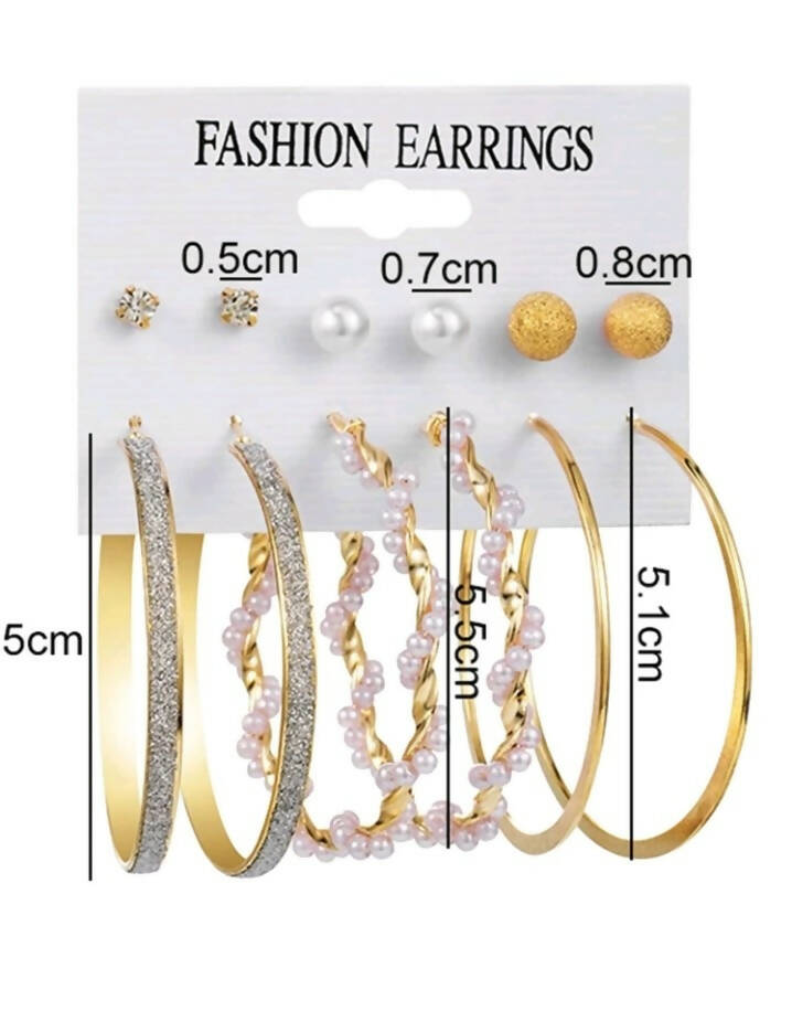Shein | 3 Pairs Faux Pearl Decor Hoop Earrings Shein | Women jewelry | Brand New