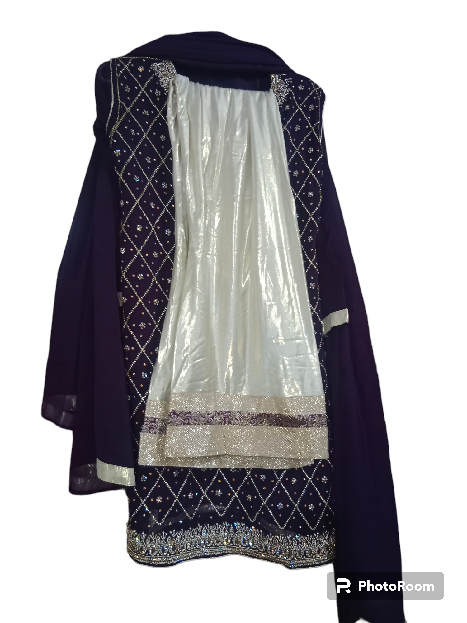 Purple Fancy Kurta with Plazo | Women Formals | Small to Medium | Preloved