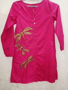 Beechtree| pink embroidery kurta| For women| Women branded kurta.| Brand New