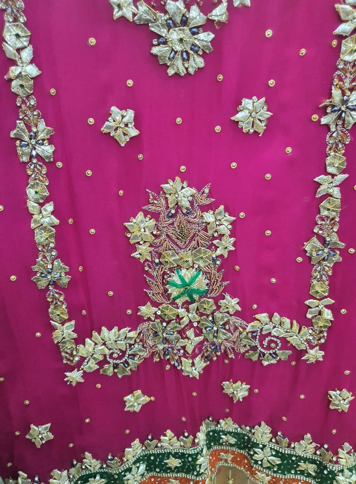 Pink Full Tilla Work Fancy Dress | Women Locally Made Formals | Medium | Worn Once