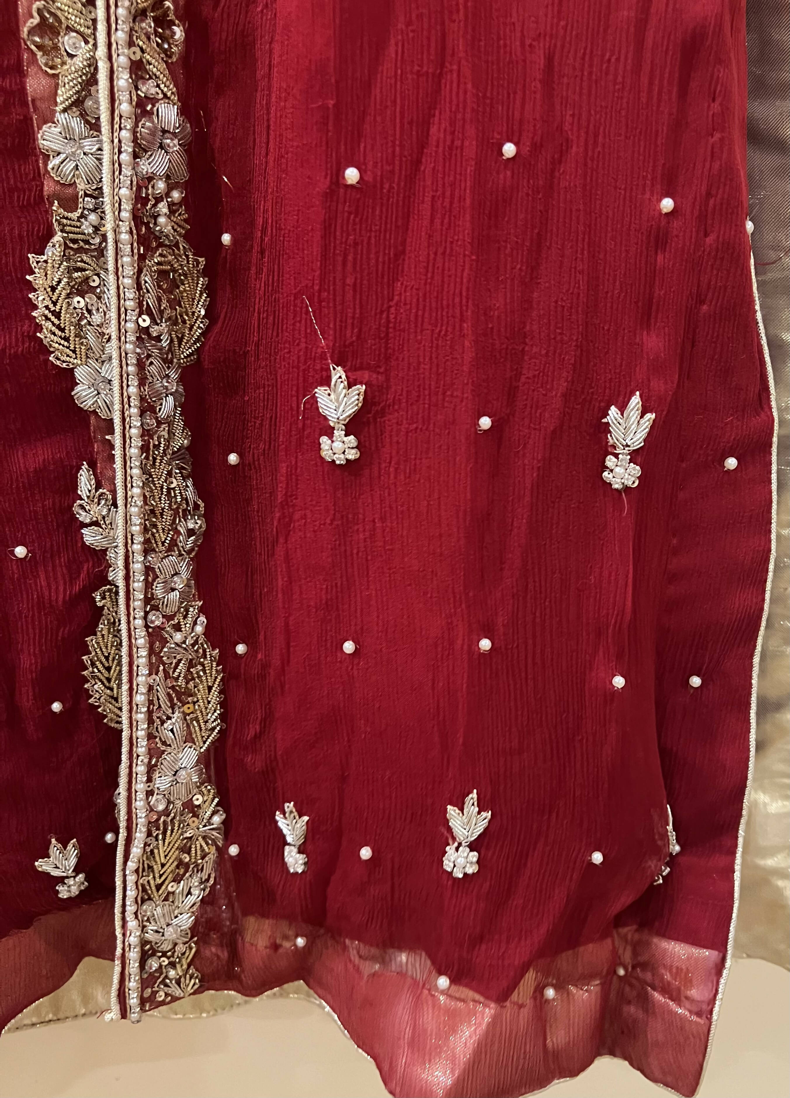 Handmade Embroided Zari Suit | Women Locally Made Formals | Small | New