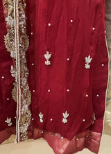 Handmade  Embroidered  Zari Suit | Women Locally Made Formals | Small | New