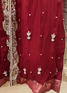 Handmade Embroided Zari Suit | Women Locally Made Formals | Small | New