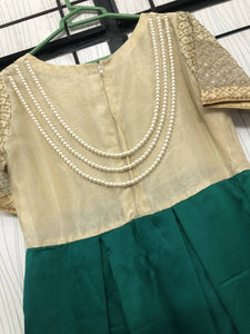 Green Embroidered Dress (Size: M) | Women Frocks & Maxis | Worn Once