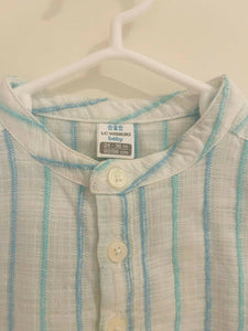 LC Walkiki | Blue White Striped Shirt (24-36 months) | Boys Tops & Shirts | Preloved