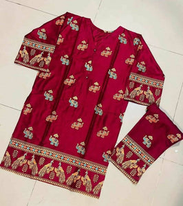 Elephants Design for Ladies two-piece suit (Size: M ) | Women Branded Kurta | New