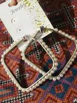 Pearl White Hoops| Women Jewelry | Earrings | Worn Once