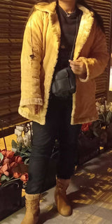 Camel Color Fur Jacket Coat | Women Sweaters & Jackets | X-Large | Preloved