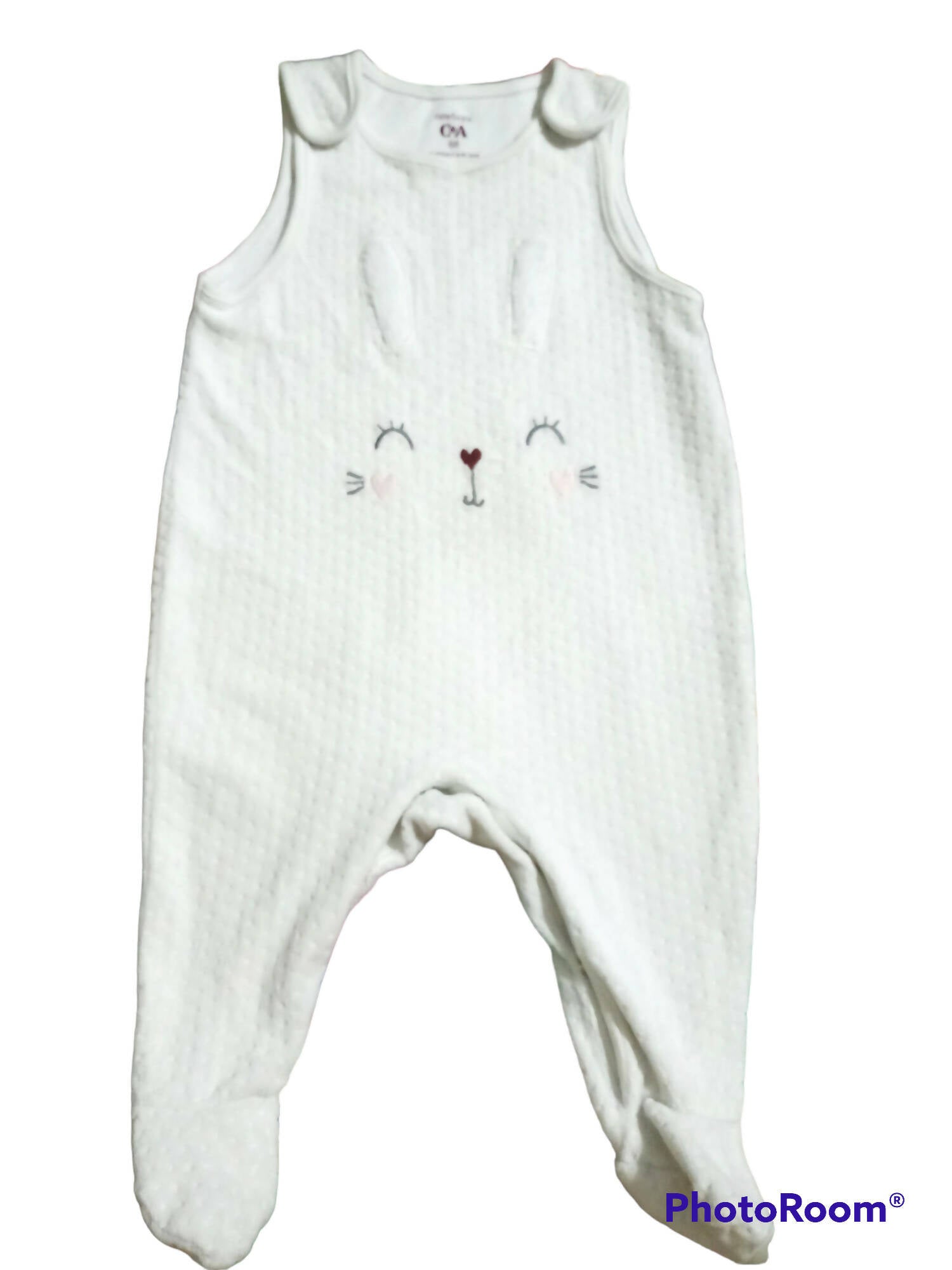 White fleece bunny body suit | Baby (0-12 months) | Preloved