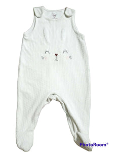 White fleece bunny body suit | Baby (0-12 months) | Preloved