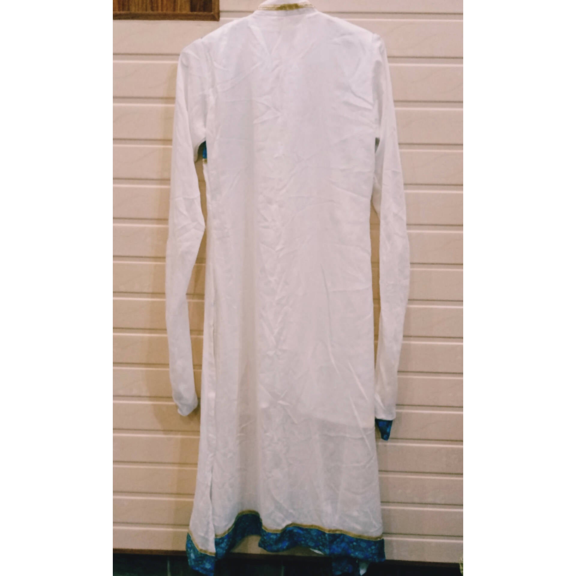 White Chiffon Banarsi 3 Pc Suit | Women Locally Made Formals | Small | Worn Once