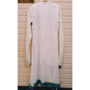 White Chiffon Banarsi 3 Pc Suit | Women Locally Made Formals | Small | Worn Once