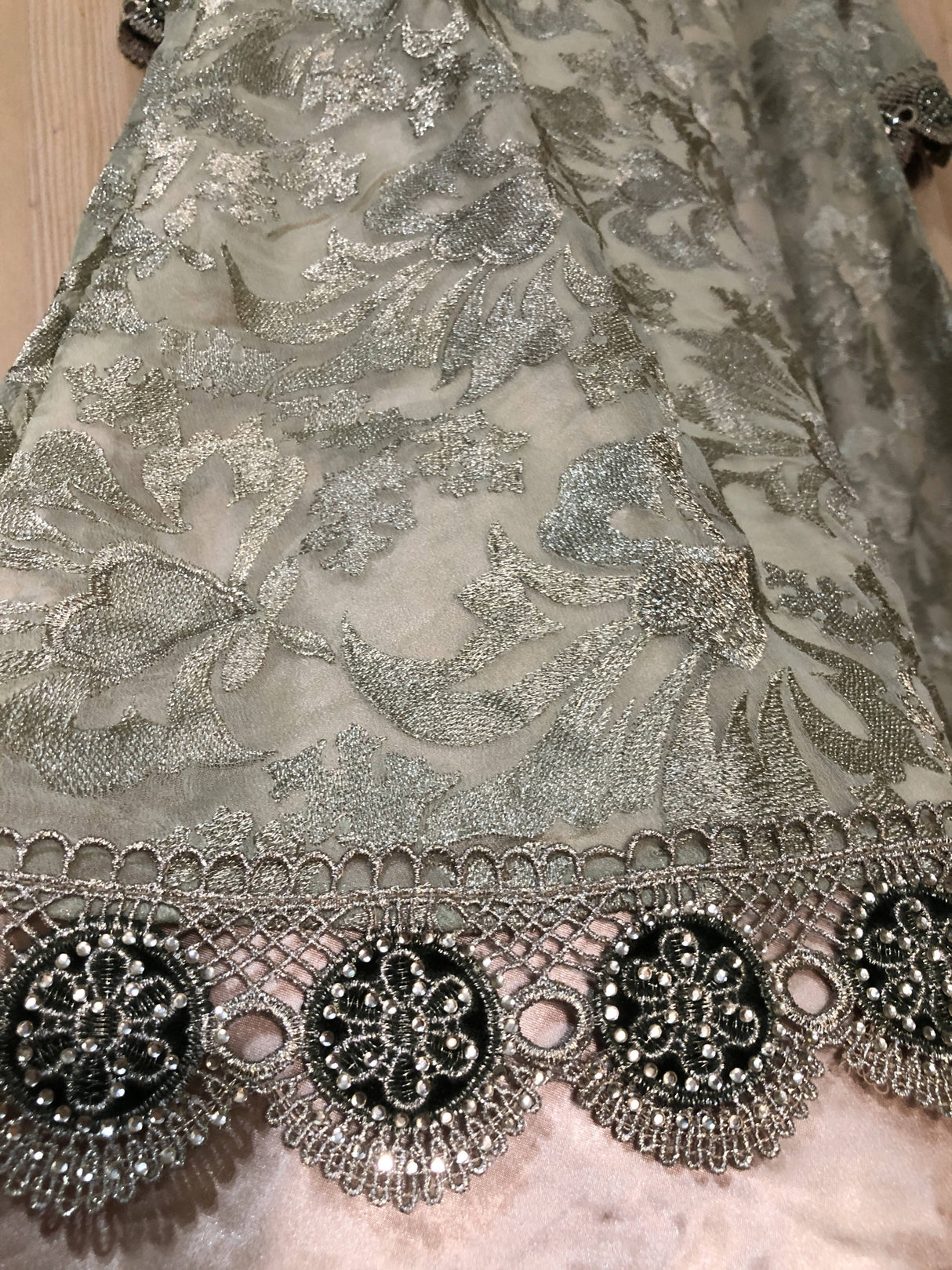 Green Silk 3Pcs | Women Frocks & Maxis | Small | Worn Once