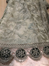 Green Silk 3Pcs | Women Frocks & Maxis | Small | Worn Once