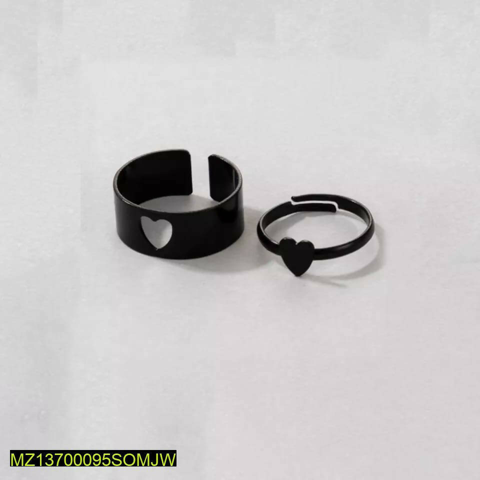 Pair of Trendy Couple Heart Rings | Men & Women Accessories |Brand New