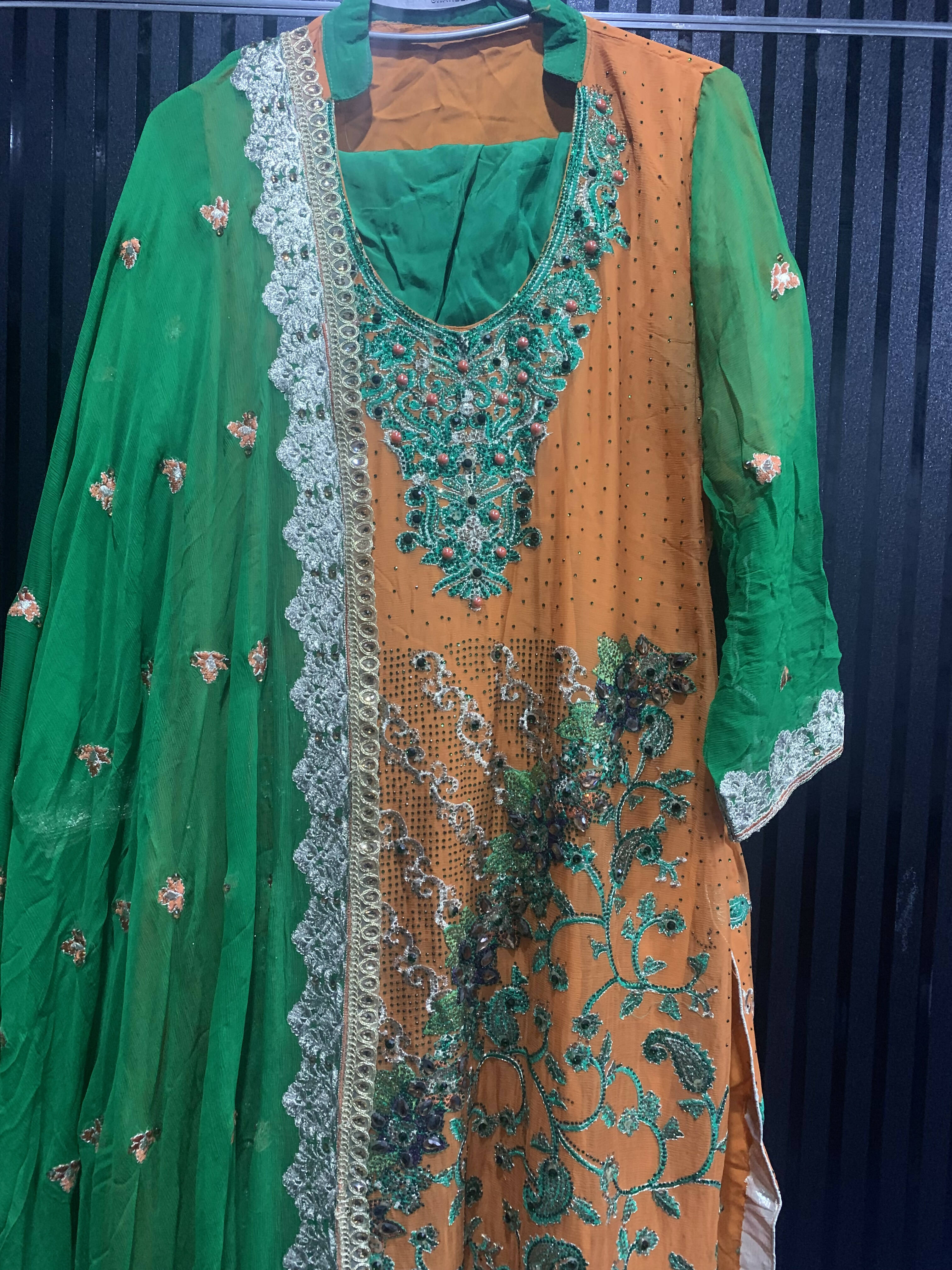 Shalwar Kameez with Tilla Moti and Naghh work (Size: XL) | Women Formals | Preloved