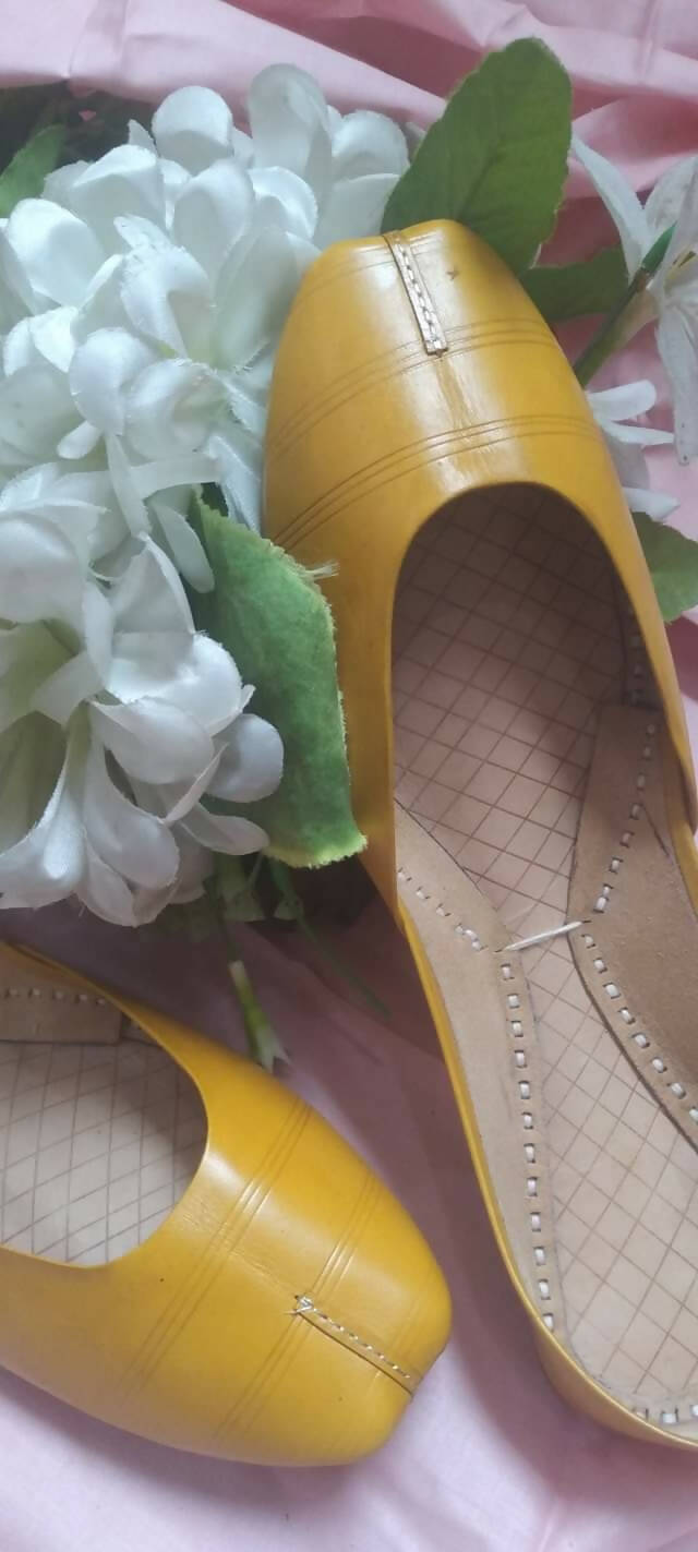 Leather khussa yellow (Size: Different Sizes Available) | Women Shoes | New