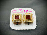 Tiny Red Stone Earrings | Women Jewelry | New