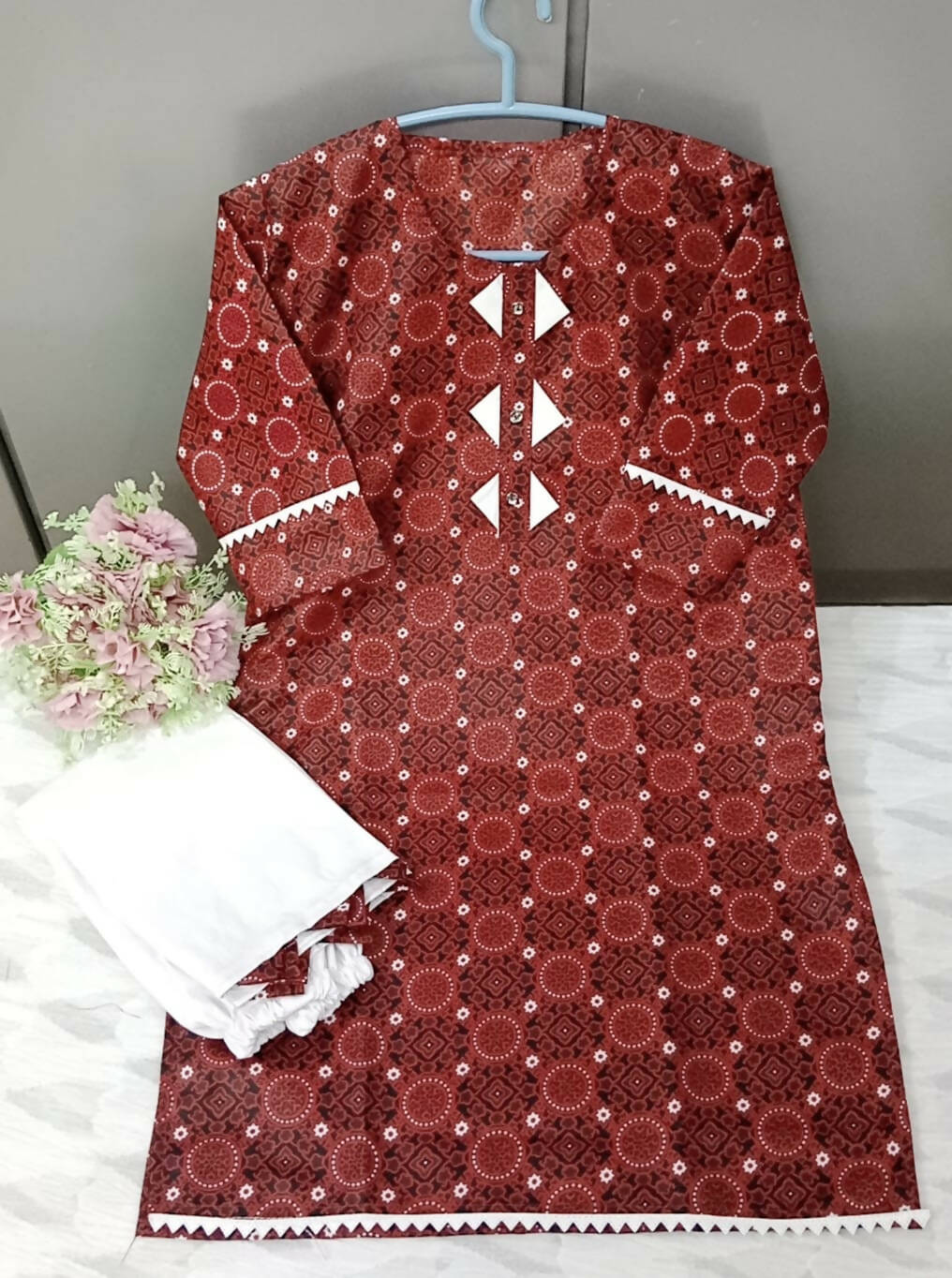 Ajrak Cotton 2 Pc Suit | Women Locally Made Kurta | Medium | New