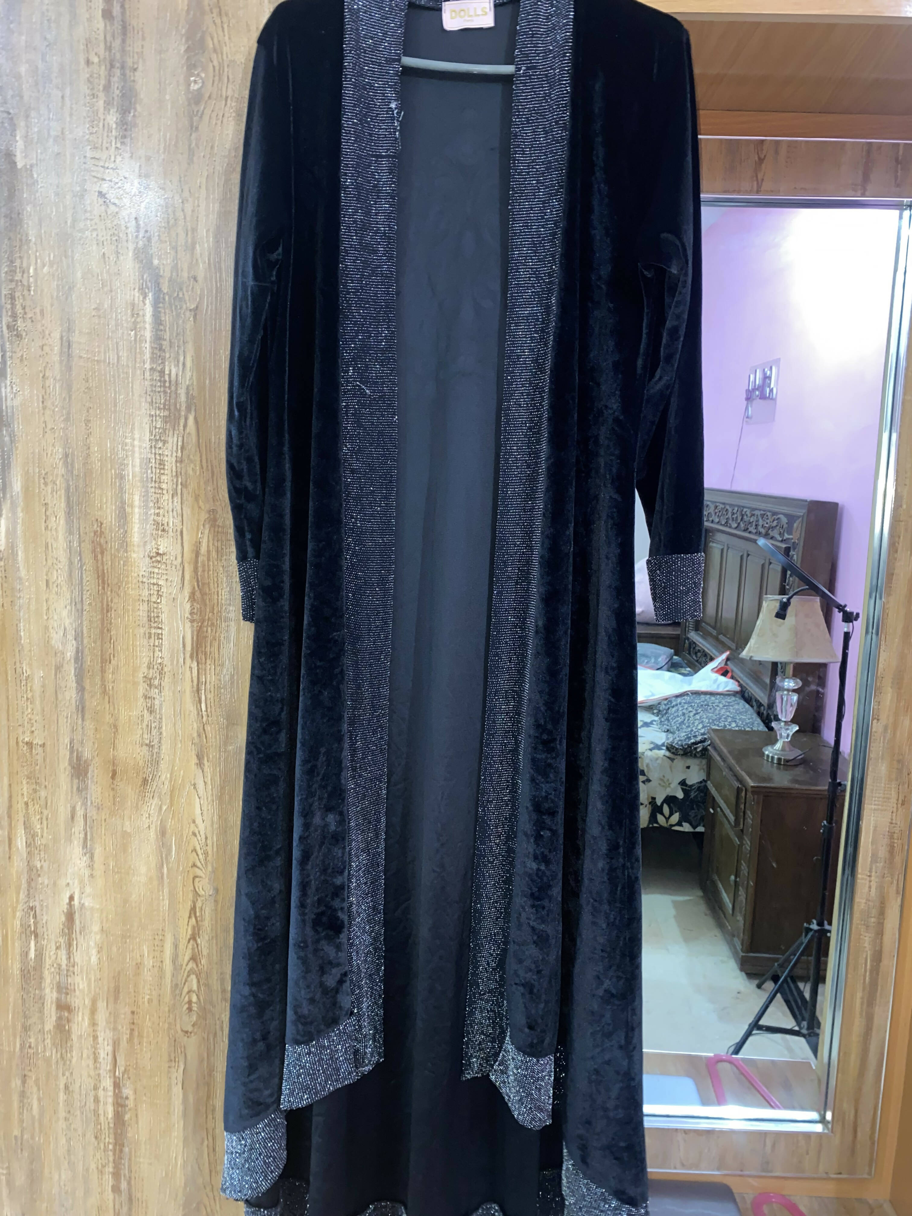 Black Velvet Coat | Women Sweaters & Jackets | Medium | Worn Once