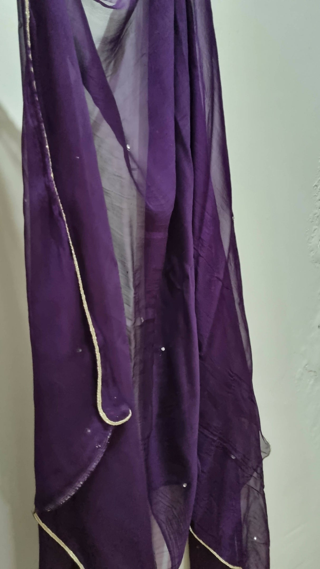 Pista green and dark purple long frock | Women Frocks & Maxis | Small | Preloved