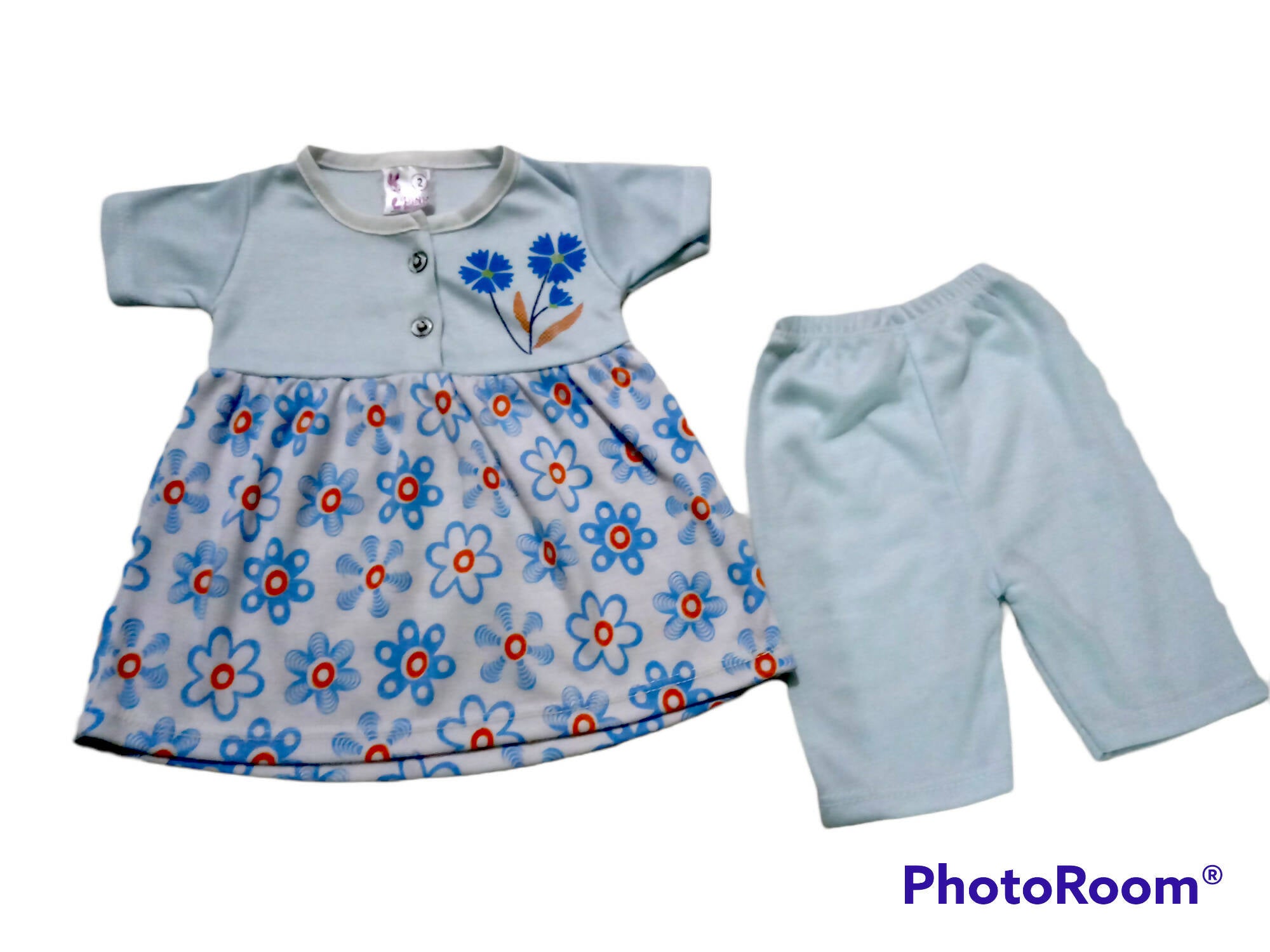 Light blue baby frock | Baby Outfit Sets | Preloved