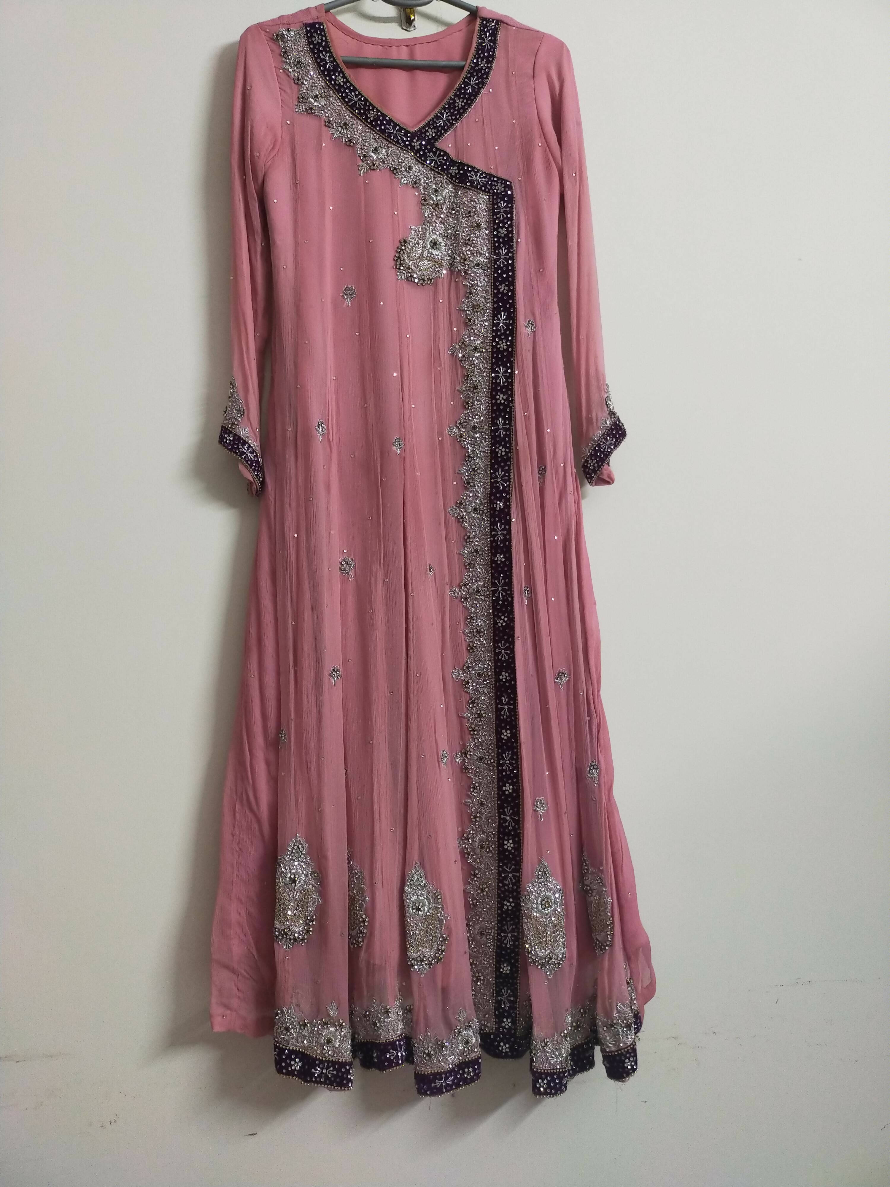 Pink Party Wear Maxi (Size: S) | Women Frocks & Maxis | Preloved