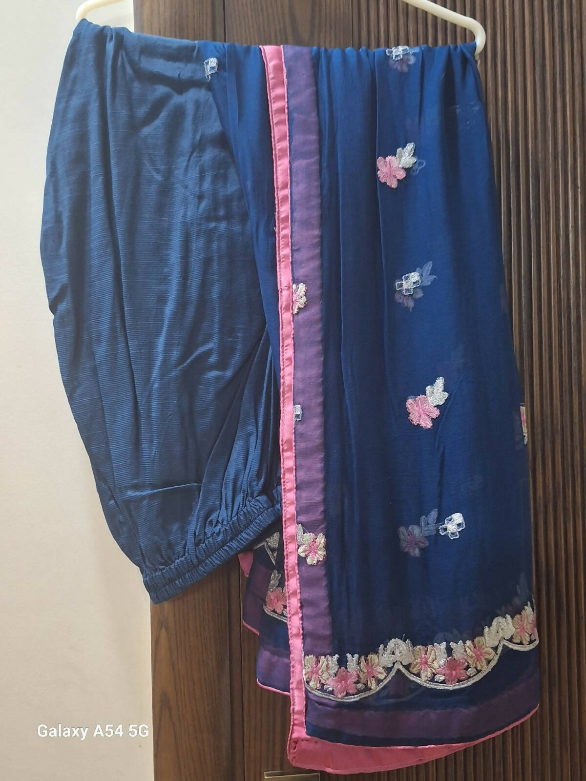 Blue Chiffon Suit | Women Locally Made Formals | Large | Preloved