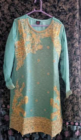 AK collection | Blue Embroidered 3 PC chiffon Suit | Women Branded Formals | Medium | New