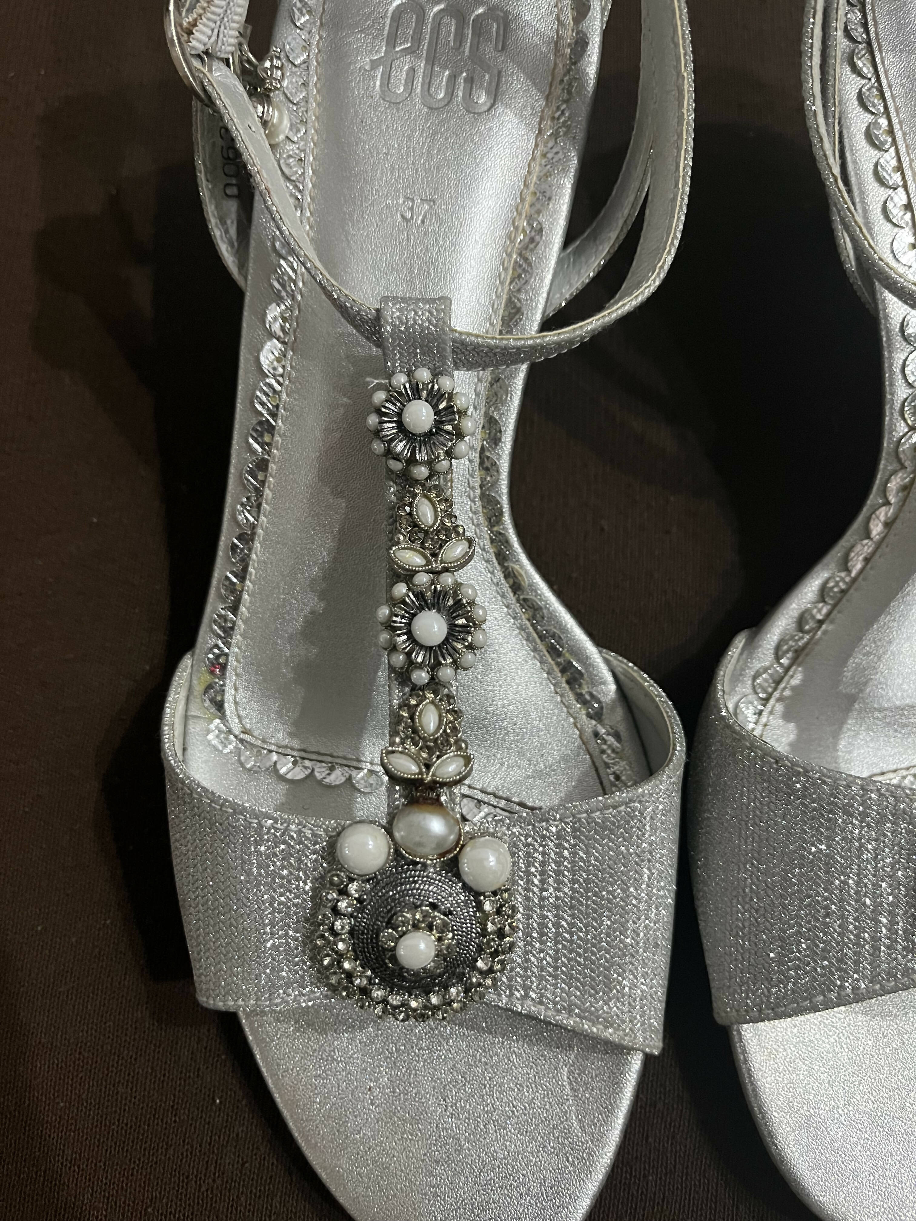 Fancy Silver Heels | Women Shoes | Size: 37 | Worn Once