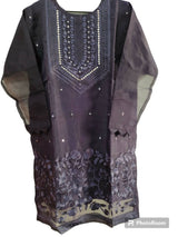 نیوی بلیو آرگنزا سوٹ | ایمبرائیڈری اور آئینے کے کام کے ساتھ 3pcs | خواتین رسمی | سائز: بڑا | نئی