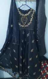 Black Embroidered Maxi | Women Frocks & Maxis | Medium | Worn Once