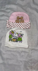 Pack of 2 Pink White Caps | Baby Accessories | Worn Once