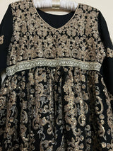 pleated سیاہ فراک | خواتین کے فراکس اور میکسس | ایک بار پہنا۔