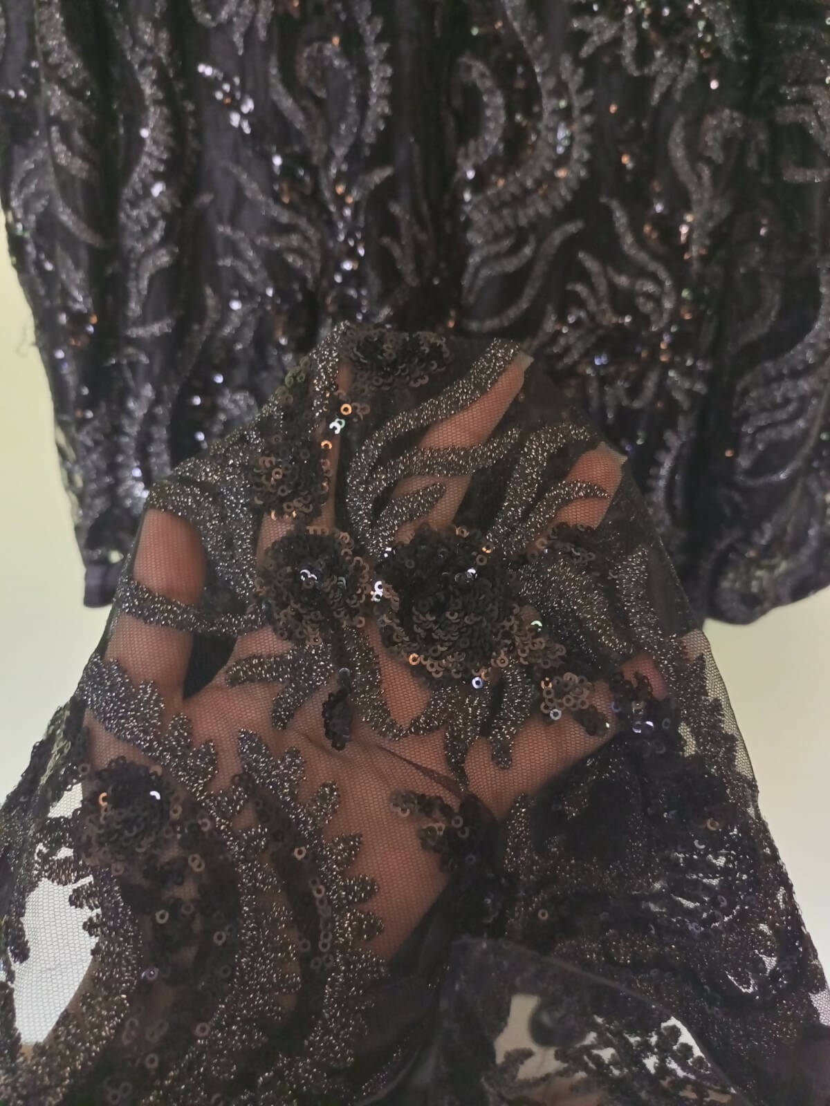 Black Fancy embroidered shirt with net dupatta, Women Formals