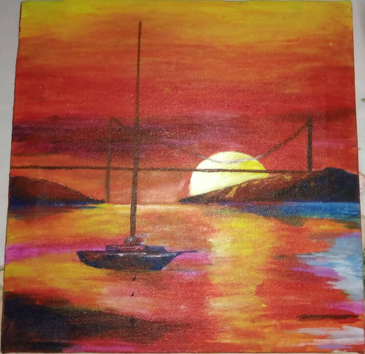 Landscape Painting | For Your Home | Art & Paintings | Size: 12x12 | Preloved