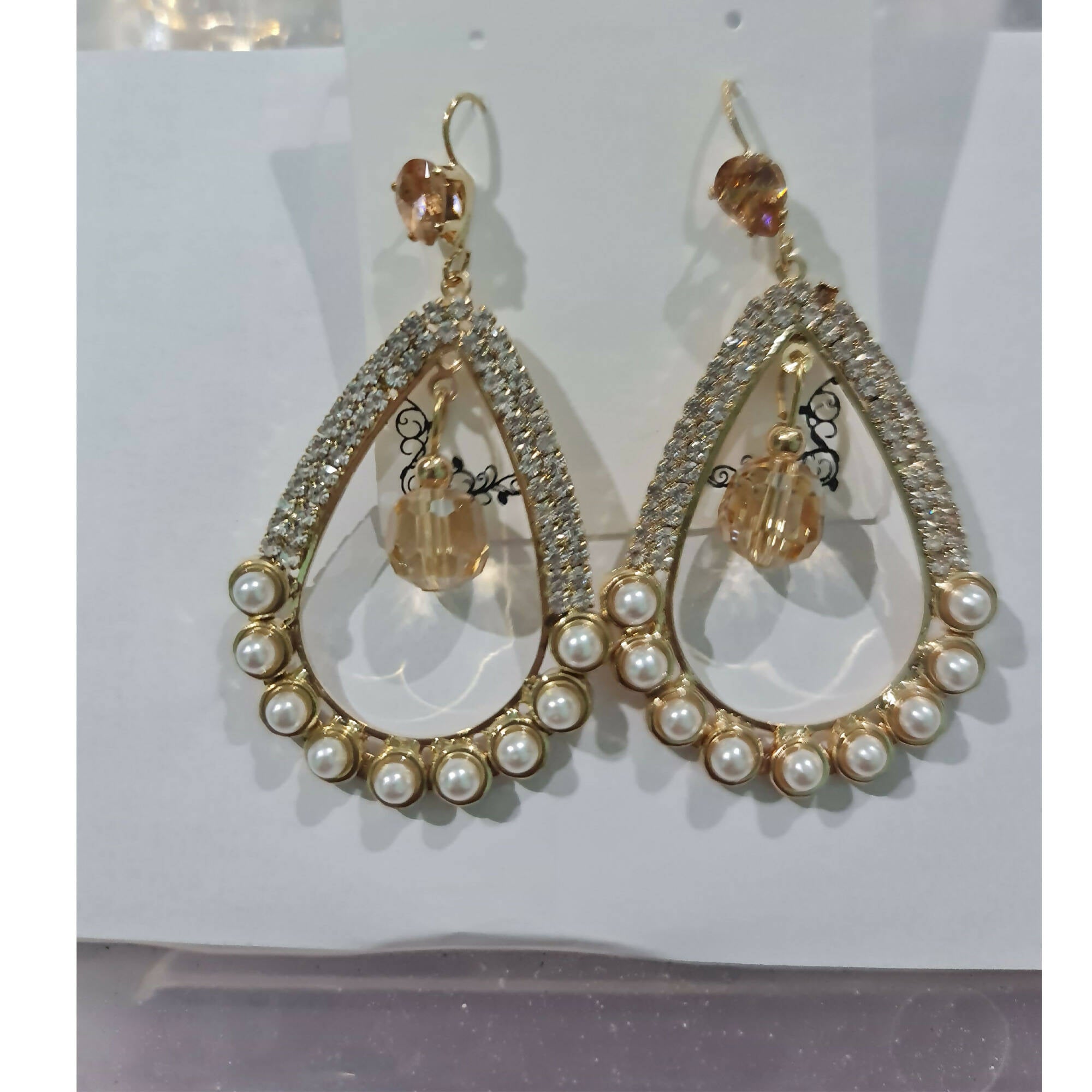 Large Pearl Hoop Earrings | Women Jewelry | Brand New