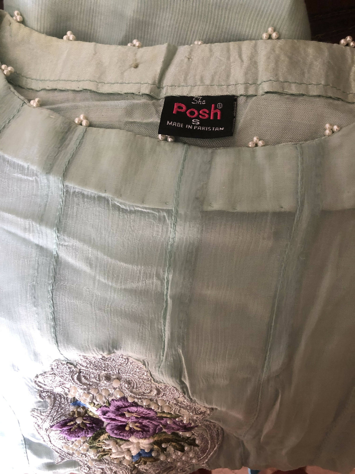 ShaPosh | 3 PC Mint Green Suit | Women Branded Kurta | Small | Worn Once