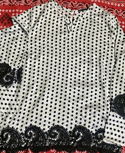 Western polka dot navy blue shirt (Size: S ) | Women Tops & Shirts | Worn Once