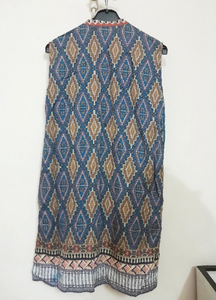 Ethnic | Embroided Silky Blue Gown | Women Branded Kurta | Small | Preloved